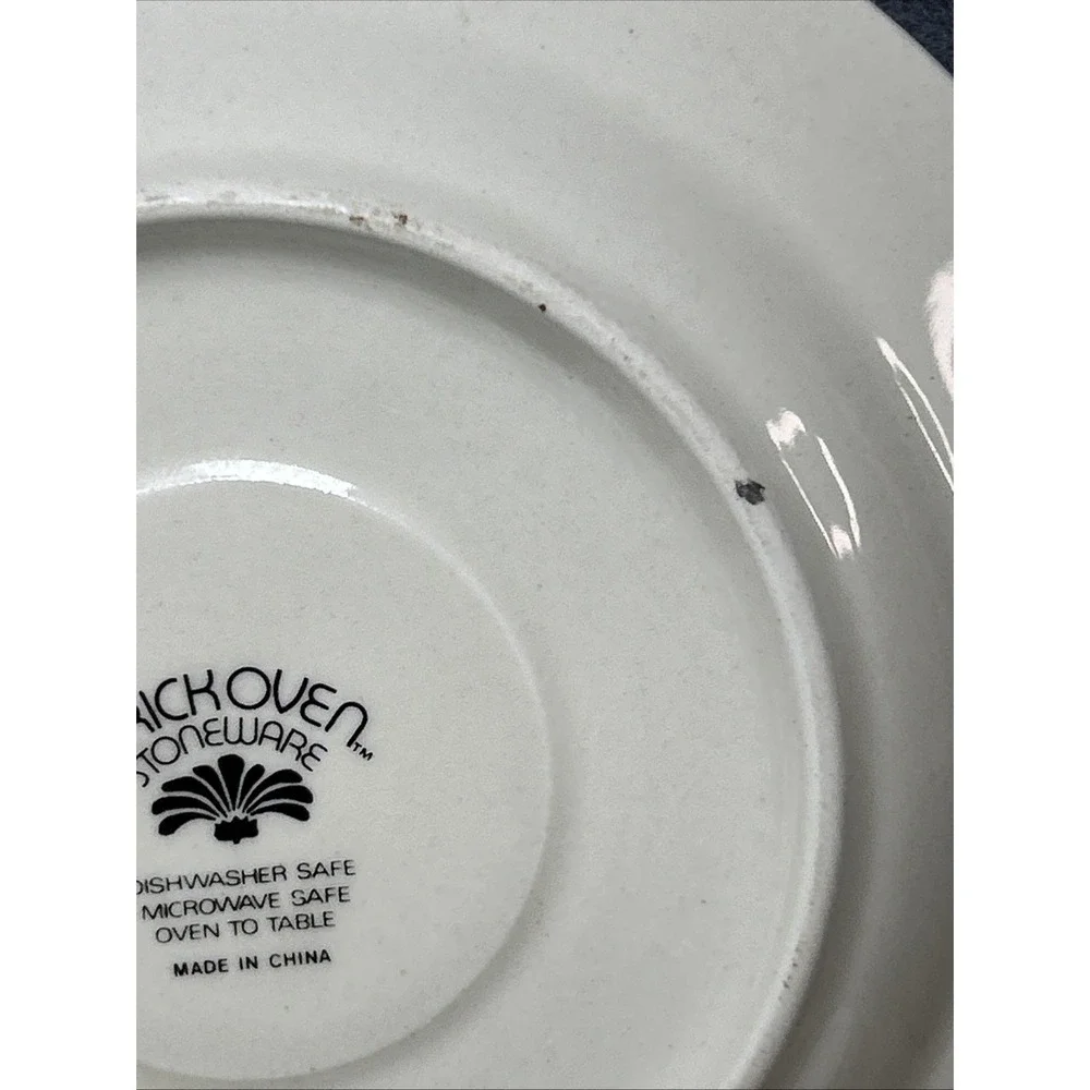 Aunt Rhody Goose Saucers Set of 3 Blue Bow Farmhouse Stoneware‎